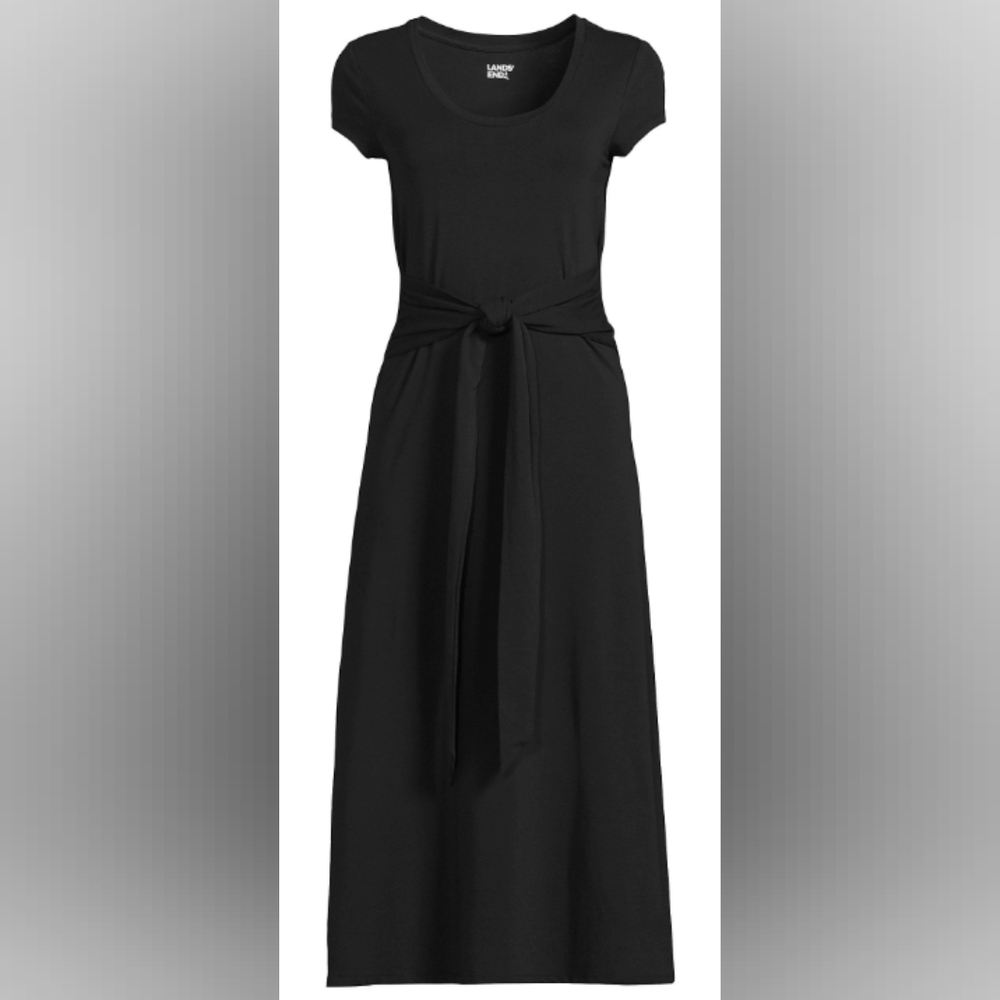 Women's Plus Size Light Weight Cotton Modal Convertible Tie Waist Midi Dress